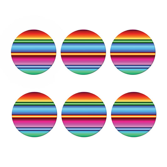Cinco De Mayo Mexican Stripe Print Coaster Set
