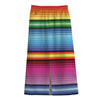 Cinco De Mayo Mexican Stripe Print Cotton Front Slit Maxi Skirt