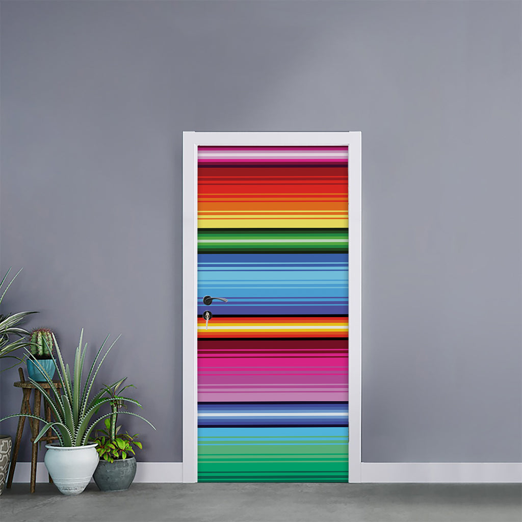 Cinco De Mayo Mexican Stripe Print Door Sticker