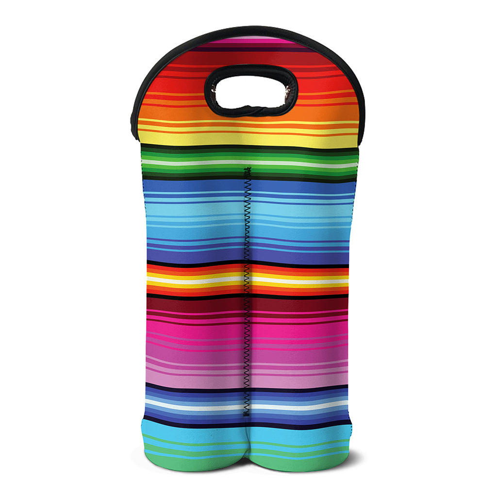 Cinco De Mayo Mexican Stripe Print Double Neoprene Wine Tote