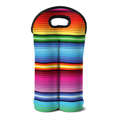Cinco De Mayo Mexican Stripe Print Double Neoprene Wine Tote