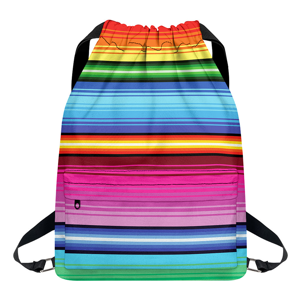 Cinco De Mayo Mexican Stripe Print Drawstring Backpack