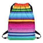 Cinco De Mayo Mexican Stripe Print Drawstring Backpack