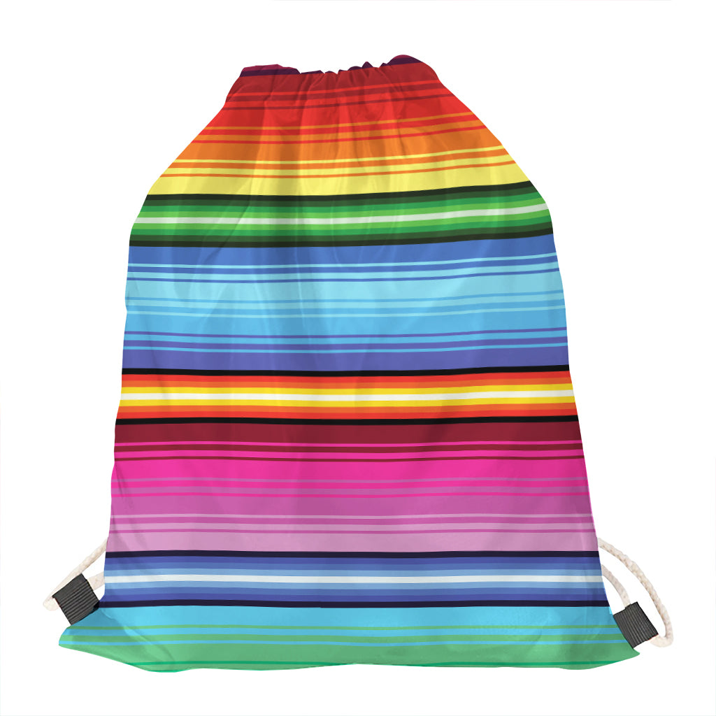 Cinco De Mayo Mexican Stripe Print Drawstring Bag