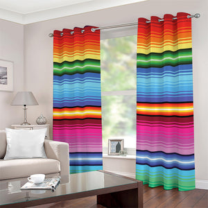 Cinco De Mayo Mexican Stripe Print Extra Wide Grommet Curtains