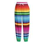 Cinco De Mayo Mexican Stripe Print Fleece Lined Knit Pants