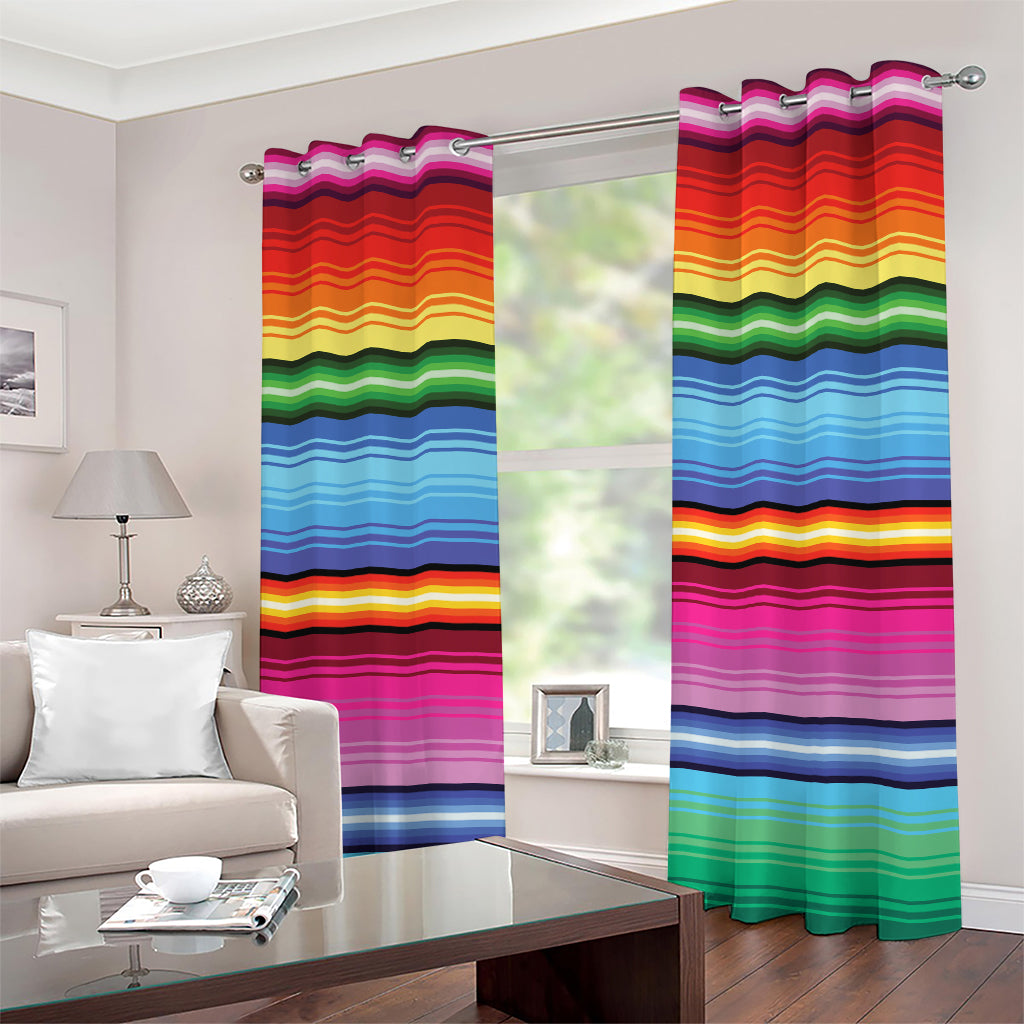 Cinco De Mayo Mexican Stripe Print Grommet Curtains