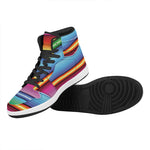 Cinco De Mayo Mexican Stripe Print High Top Leather Sneakers