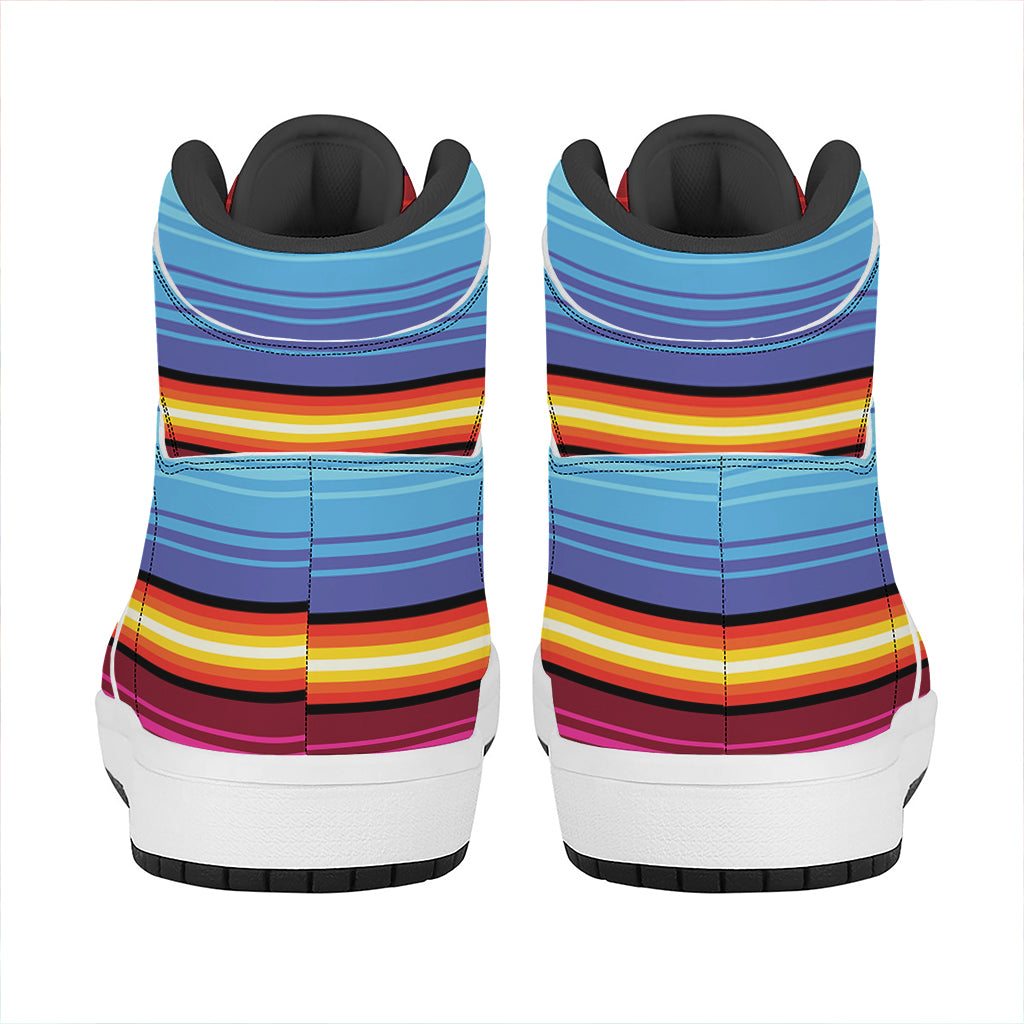 Cinco De Mayo Mexican Stripe Print High Top Leather Sneakers