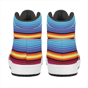 Cinco De Mayo Mexican Stripe Print High Top Leather Sneakers