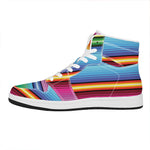 Cinco De Mayo Mexican Stripe Print High Top Leather Sneakers