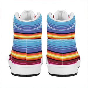 Cinco De Mayo Mexican Stripe Print High Top Leather Sneakers