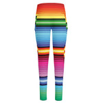 Cinco De Mayo Mexican Stripe Print High-Waisted Pocket Leggings