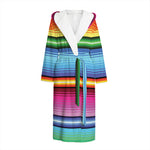 Cinco De Mayo Mexican Stripe Print Hooded Bathrobe