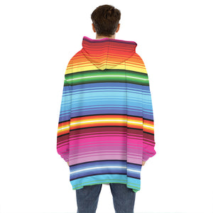 Cinco De Mayo Mexican Stripe Print Hoodie Blanket