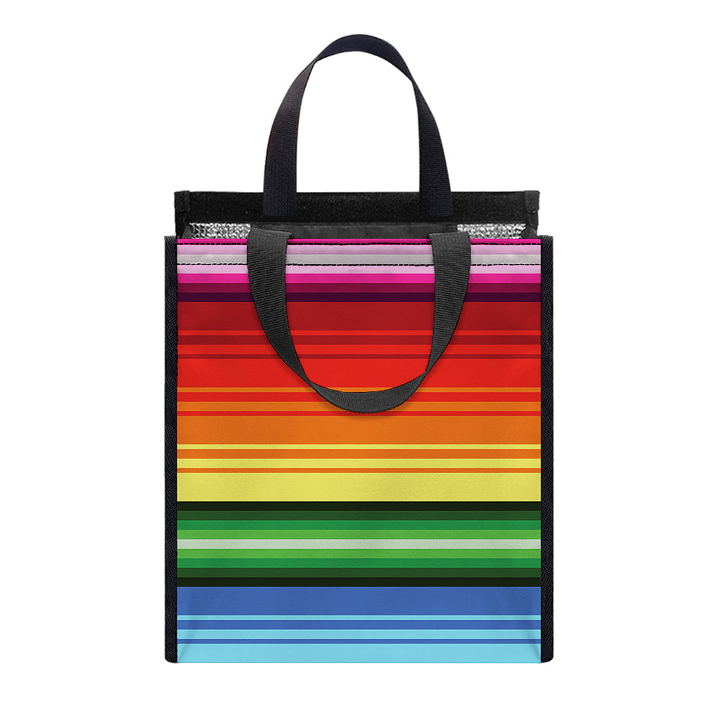 Cinco De Mayo Mexican Stripe Print Insulated Lunch Tote