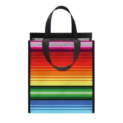 Cinco De Mayo Mexican Stripe Print Insulated Lunch Tote