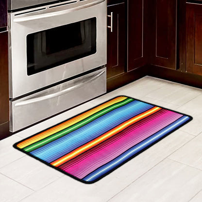 Cinco De Mayo Mexican Stripe Print Kitchen Mat