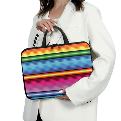 Cinco De Mayo Mexican Stripe Print Laptop Sleeve With Handle