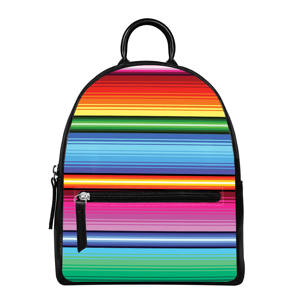 Cinco De Mayo Mexican Stripe Print Leather Backpack