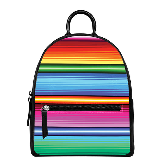 Cinco De Mayo Mexican Stripe Print Leather Backpack