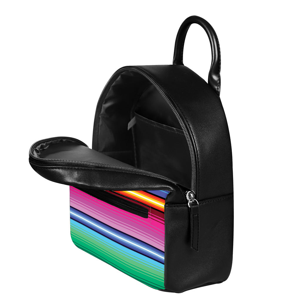 Cinco De Mayo Mexican Stripe Print Leather Backpack