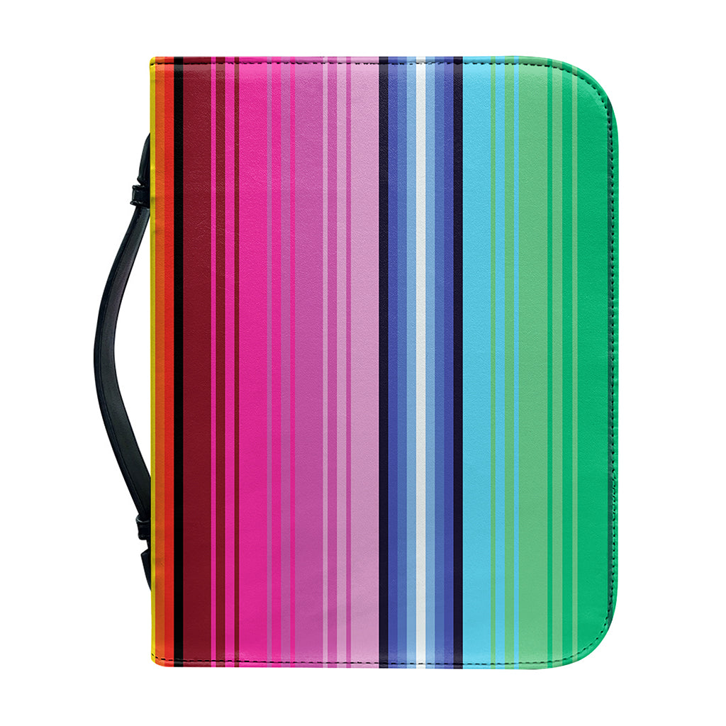 Cinco De Mayo Mexican Stripe Print Leather Bible Cover