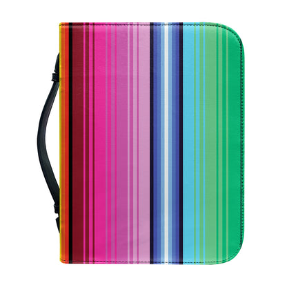 Cinco De Mayo Mexican Stripe Print Leather Bible Cover
