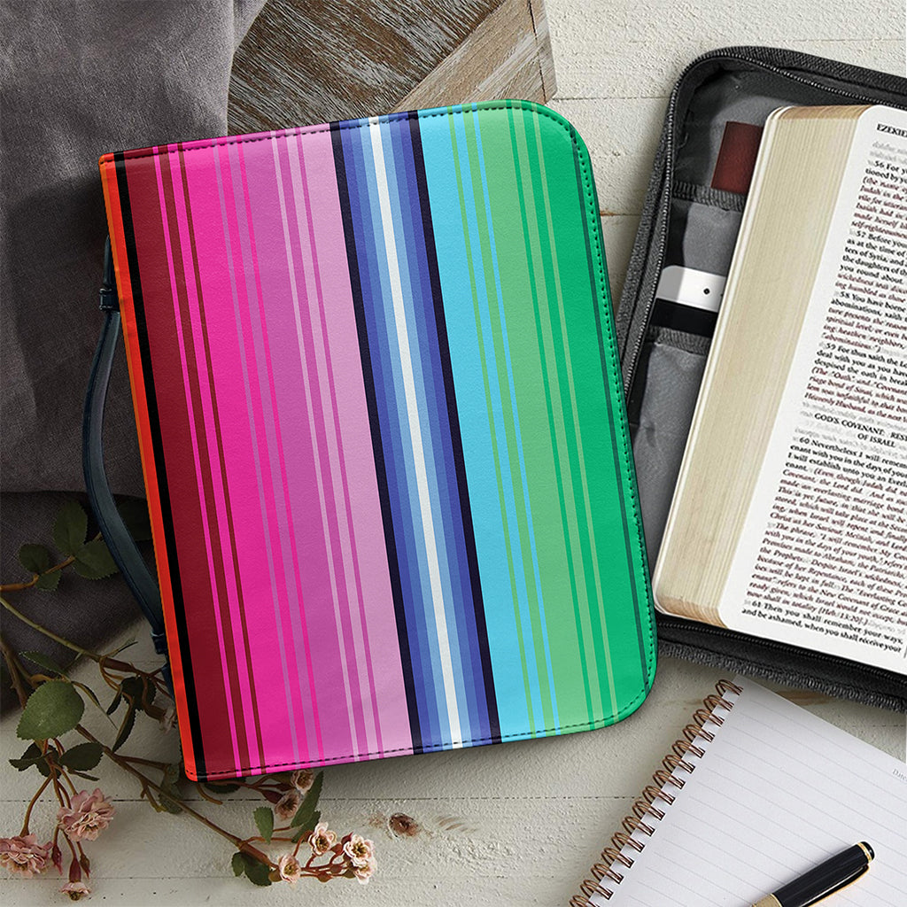 Cinco De Mayo Mexican Stripe Print Leather Bible Cover