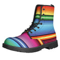 Cinco De Mayo Mexican Stripe Print Lace-Up Boots