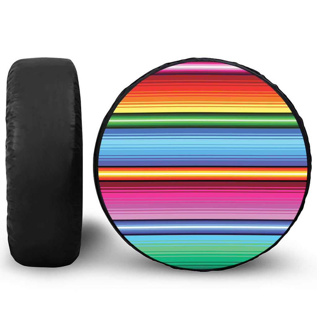 Cinco De Mayo Mexican Stripe Print Leather Spare Tire Cover