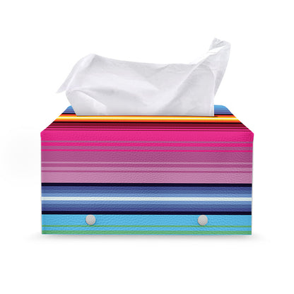 Cinco De Mayo Mexican Stripe Print Leather Tissue Box Cover