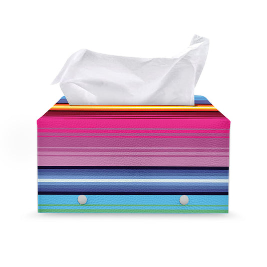 Cinco De Mayo Mexican Stripe Print Leather Tissue Box Cover