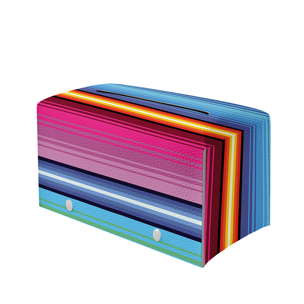 Cinco De Mayo Mexican Stripe Print Leather Tissue Box Cover