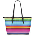 Cinco De Mayo Mexican Stripe Print Leather Tote Bag With Zipper