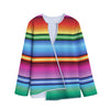 Cinco De Mayo Mexican Stripe Print Long Sleeve Short Coat