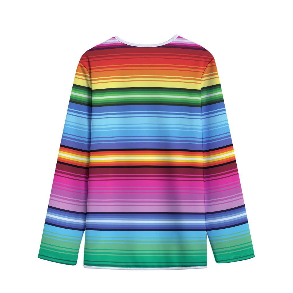 Cinco De Mayo Mexican Stripe Print Long Sleeve Short Coat