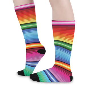 Cinco De Mayo Mexican Stripe Print Long Socks