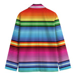 Cinco De Mayo Mexican Stripe Print Men's Cotton Blazer