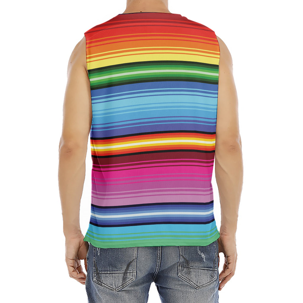 Cinco De Mayo Mexican Stripe Print Men's Fitness Tank Top