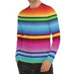 Cinco De Mayo Mexican Stripe Print Men's Long Sleeve Rash Guard