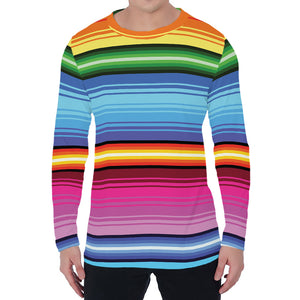 Cinco De Mayo Mexican Stripe Print Men's Long Sleeve T-Shirt