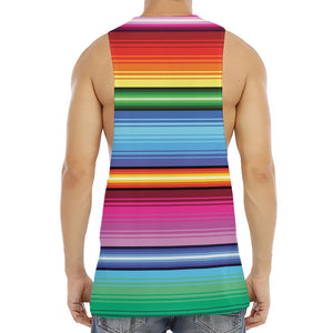 Cinco De Mayo Mexican Stripe Print Men's Muscle Tank Top