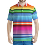 Cinco De Mayo Mexican Stripe Print Men's Polo Shirt