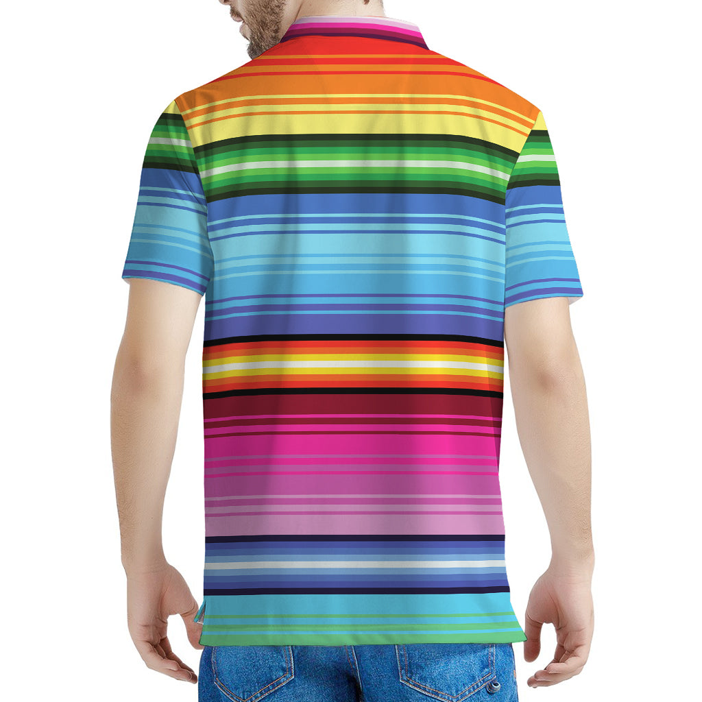 Cinco De Mayo Mexican Stripe Print Men's Polo Shirt