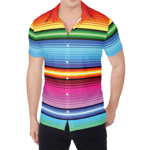 Cinco De Mayo Mexican Stripe Print Men's Shirt