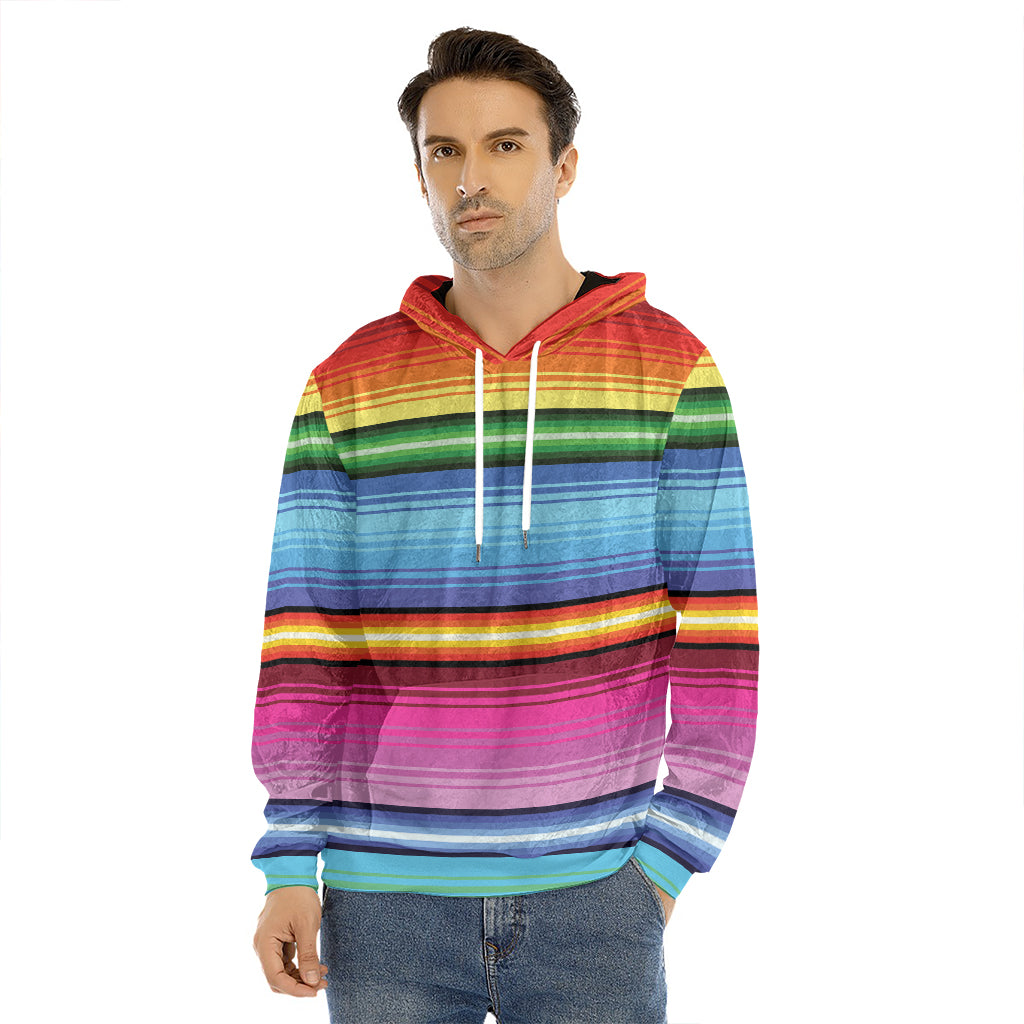 Cinco De Mayo Mexican Stripe Print Men's Velvet Pullover Hoodie