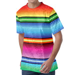 Cinco De Mayo Mexican Stripe Print Men's Velvet T-Shirt