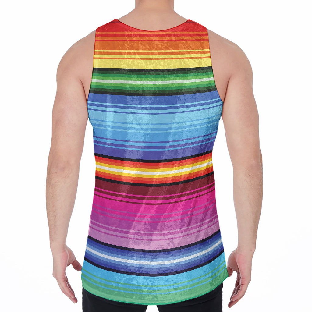 Cinco De Mayo Mexican Stripe Print Men's Velvet Tank Top