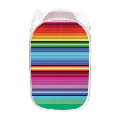 Cinco De Mayo Mexican Stripe Print Mesh Laundry Hamper